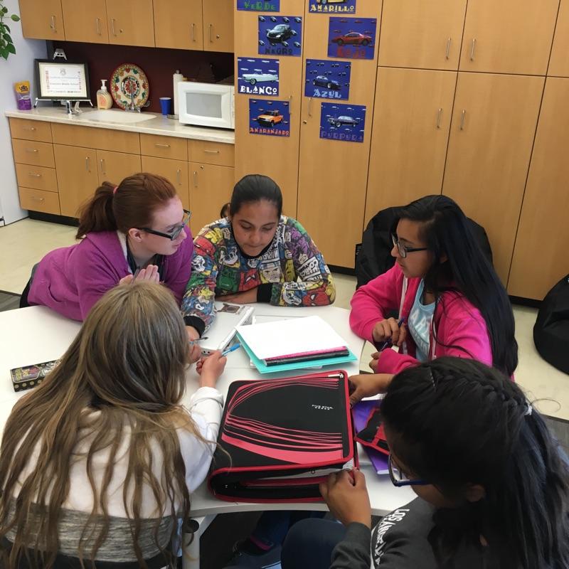 Students working on group project